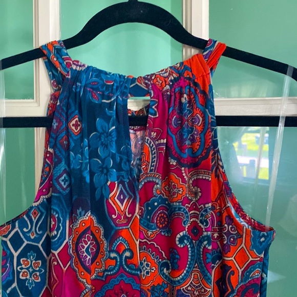 Anne Klein Maxi Halter Dress, Gorgeous Geometric Print, Size 6 - Picture 4 of 14
